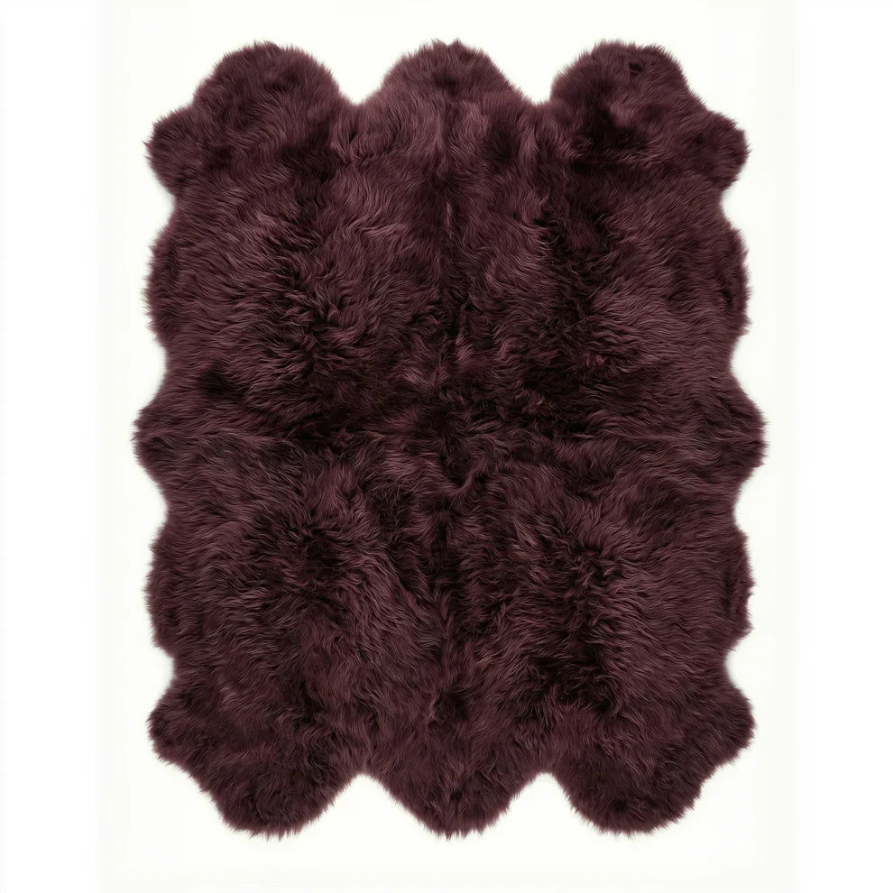 New Zealand Aubergine Sheepskin Rug & Throw
